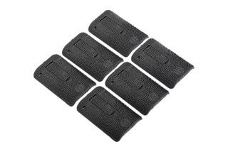 6 black M-LOK rail panels with aggressive textured surface
